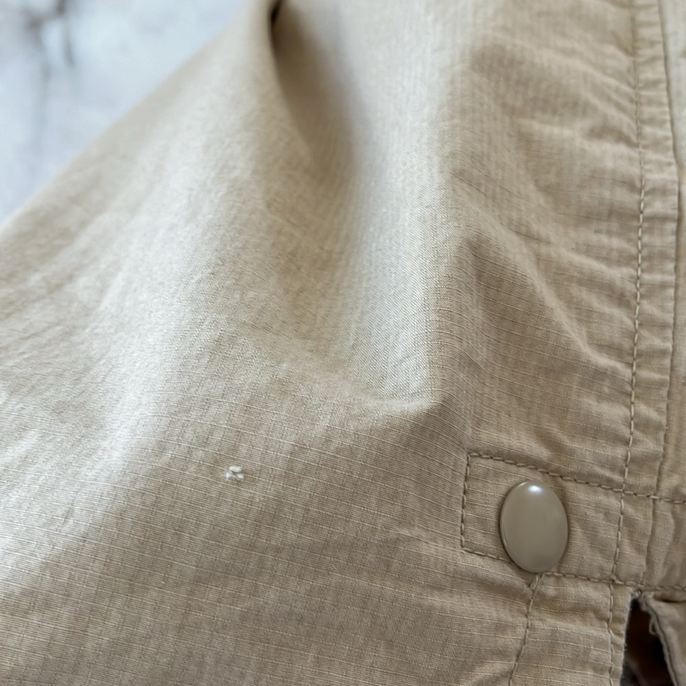 Levi's Women's Cotton Hooded Utility Jacket Lightweight Sz S Khaki Beige - Picture 13 of 16